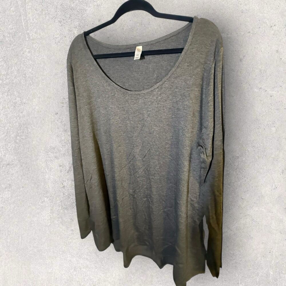 LuLaRoe Lynnae Long Sleeve Shirt-Size 3XL-Solid Gray htf Unicorn -nwt